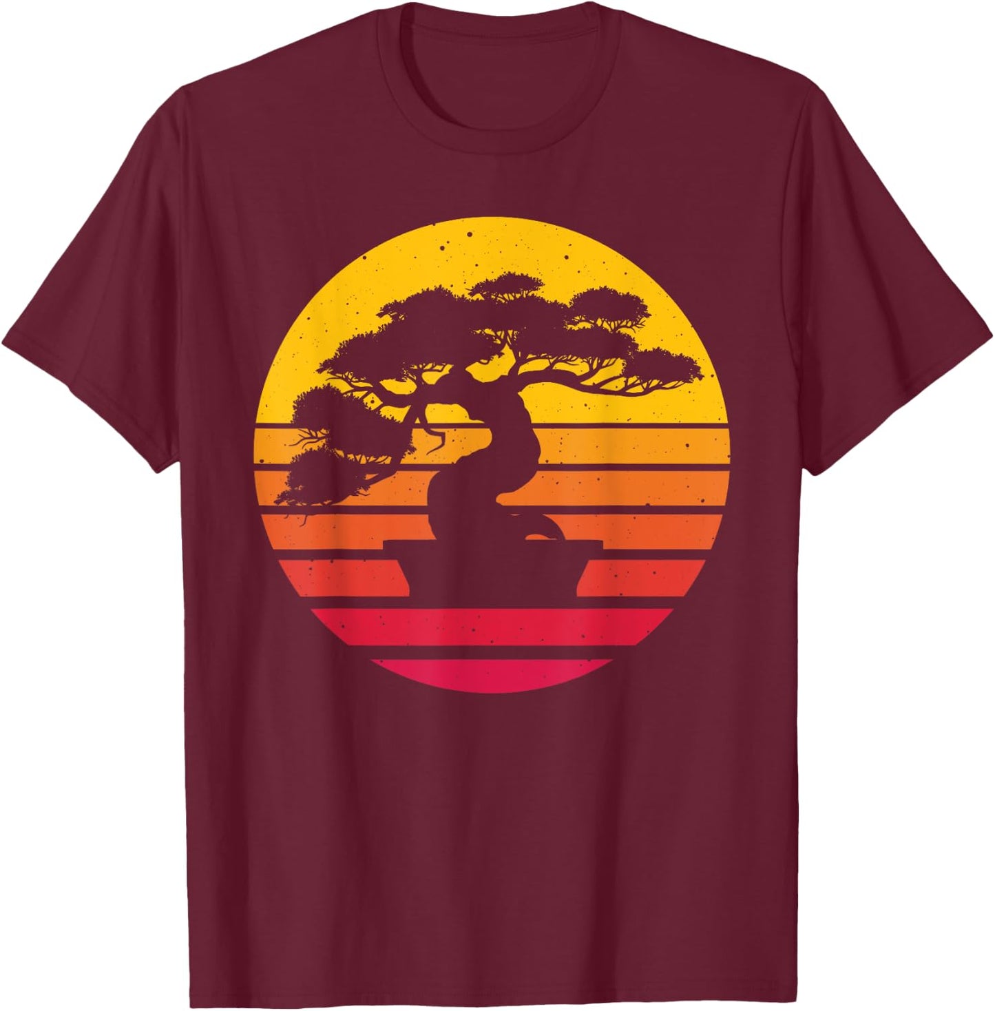 Cute Bonsai Tree Design Women Japanese Culture Plant T-Shirt - T-Shirt | Maroon