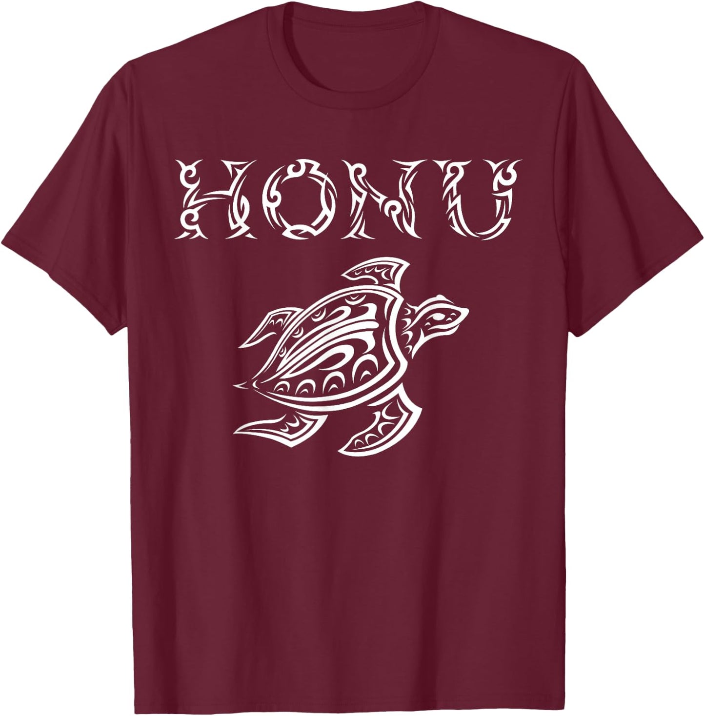 Honu Polynesian Tribal Style Sea Turtle T-Shirt - T-Shirt | Maroon
