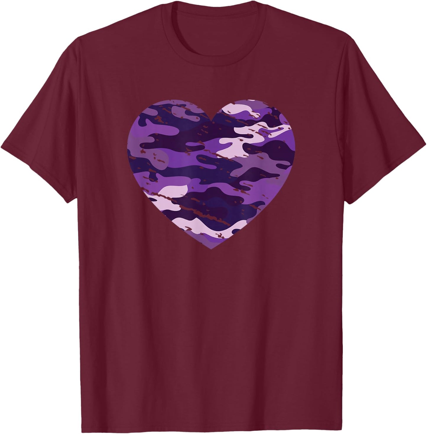 Camouflage Purple Lavender Camo Aesthetic T-Shirt - T-Shirt | Maroon