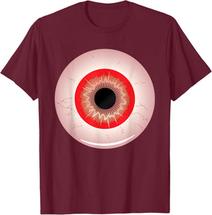 Eye-ball Lazy Halloween Costume Spooky Scary Funny T-Shirt - T-Shirt | Maroon