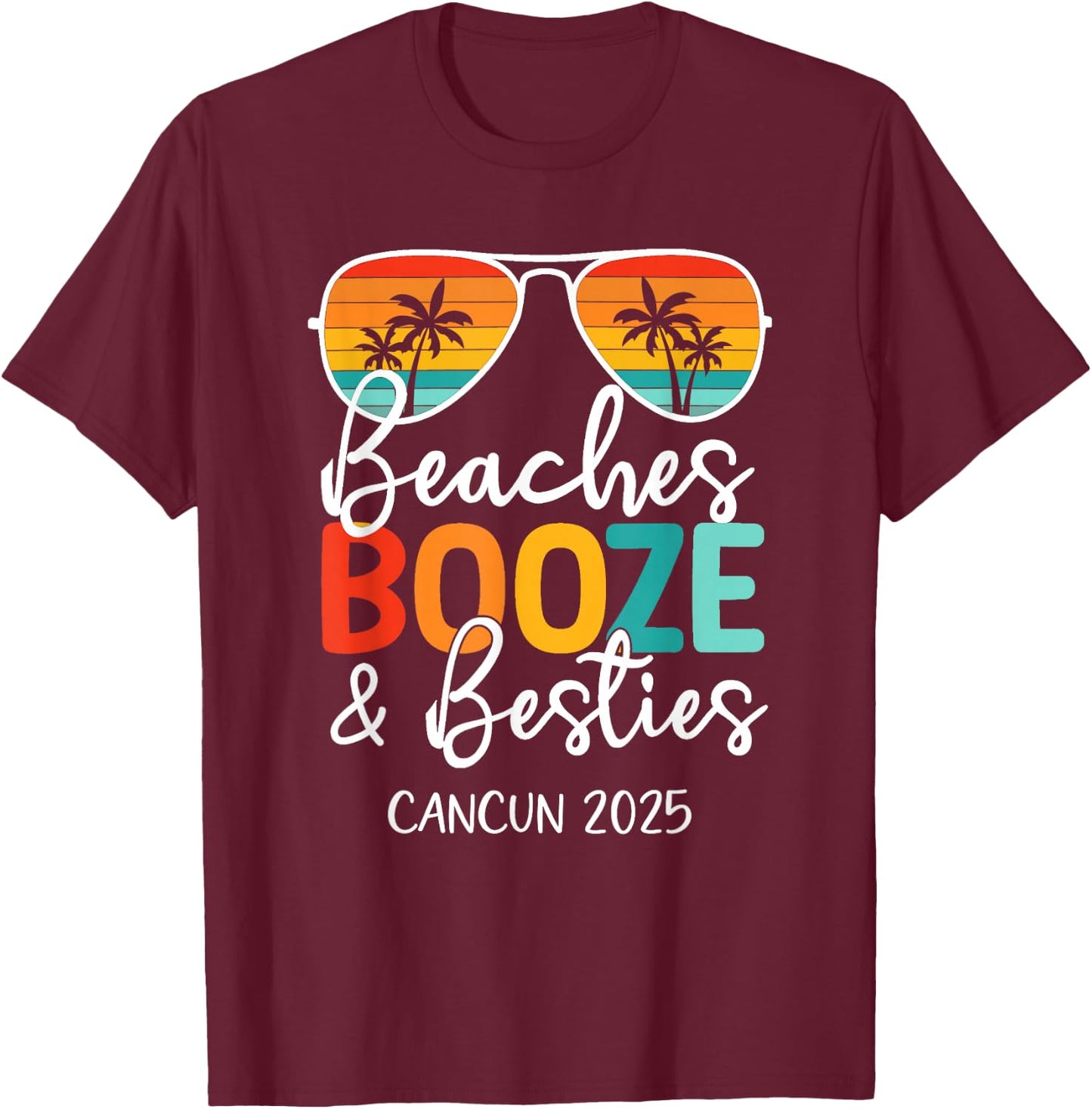 Girls Trip 2025 Cancun Mexico Weekend Summer Vacation T-Shirt - T-Shirt | Maroon