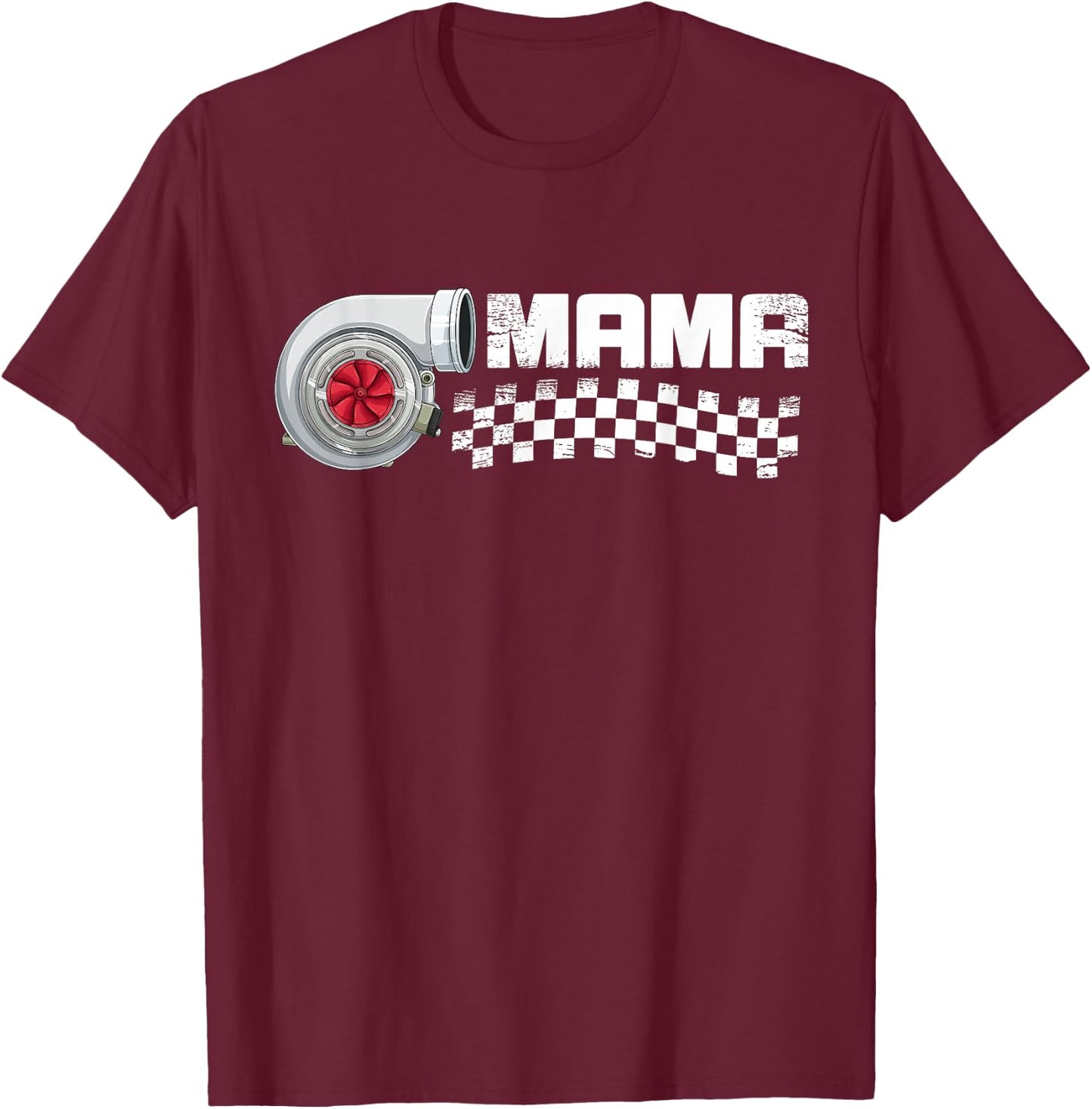 Birthday Party Matching Family pit crew race car Mama T-Shirt - T-Shirt | Maroon