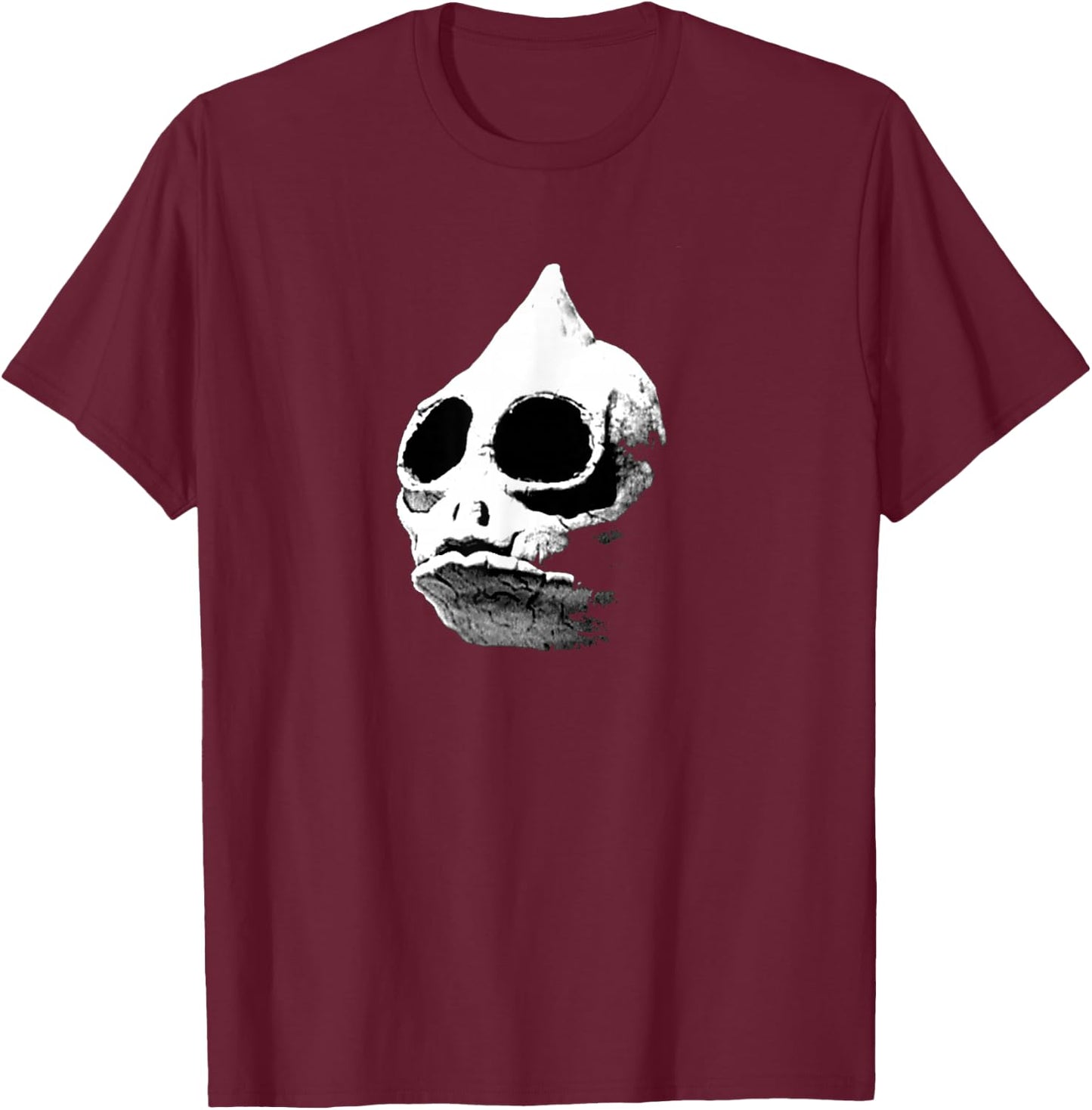 Retro Sleestak reptilian skull graphic T-Shirt - T-Shirt | Maroon