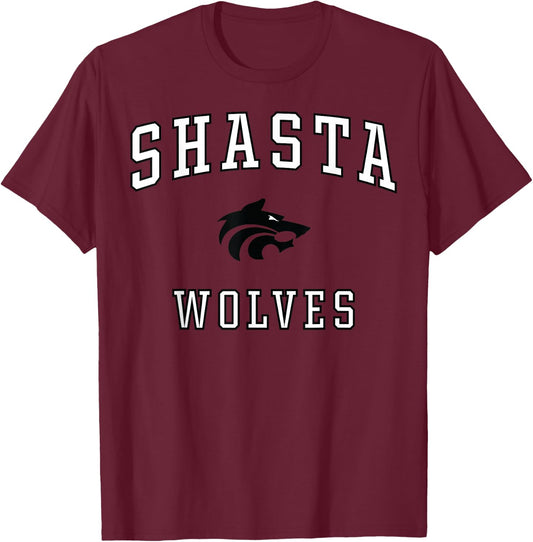 Shasta High School Wolves C1 T-Shirt - T-Shirt | Maroon