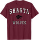 Shasta High School Wolves C1 T-Shirt - T-Shirt | Maroon