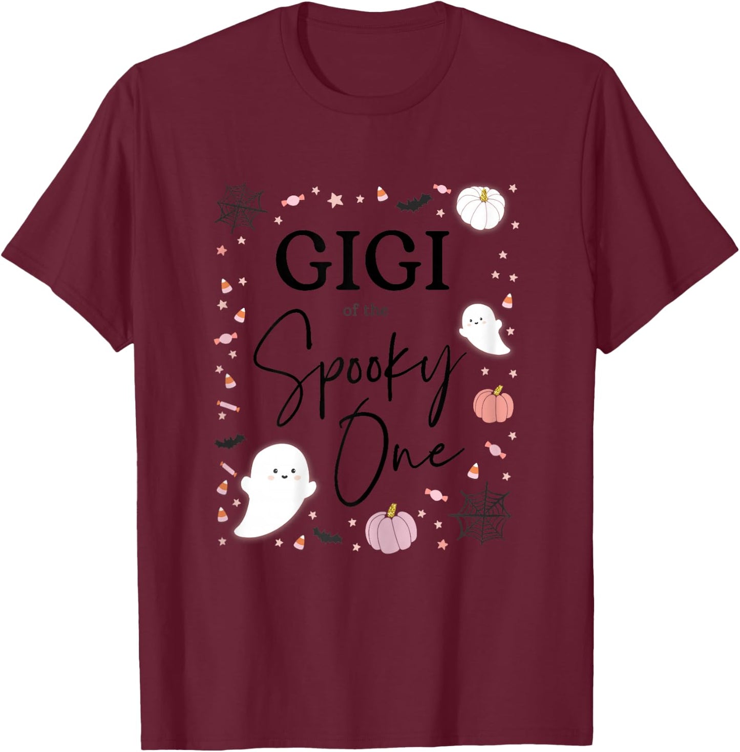 Gigi of the Spooky One Girl First Birthday Pink Halloween T-Shirt - T-Shirt | Maroon