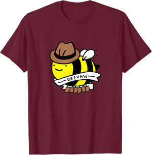 Funny Beehaw Cowboy Bee Lovers Western Country Cowgirl Gift T-Shirt - T-Shirt | Maroon