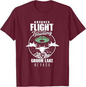 Advanced Flight Training Groom Lake Nevada T-Shirt - T-Shirt | Maroon