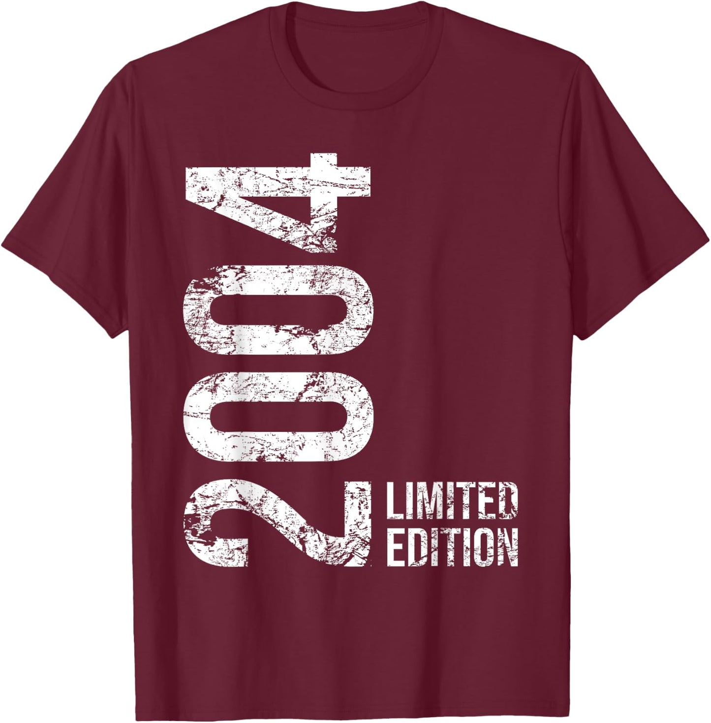21st Birthday 21 Years Old Man Woman Vintage 2004 T-Shirt - T-Shirt | Maroon