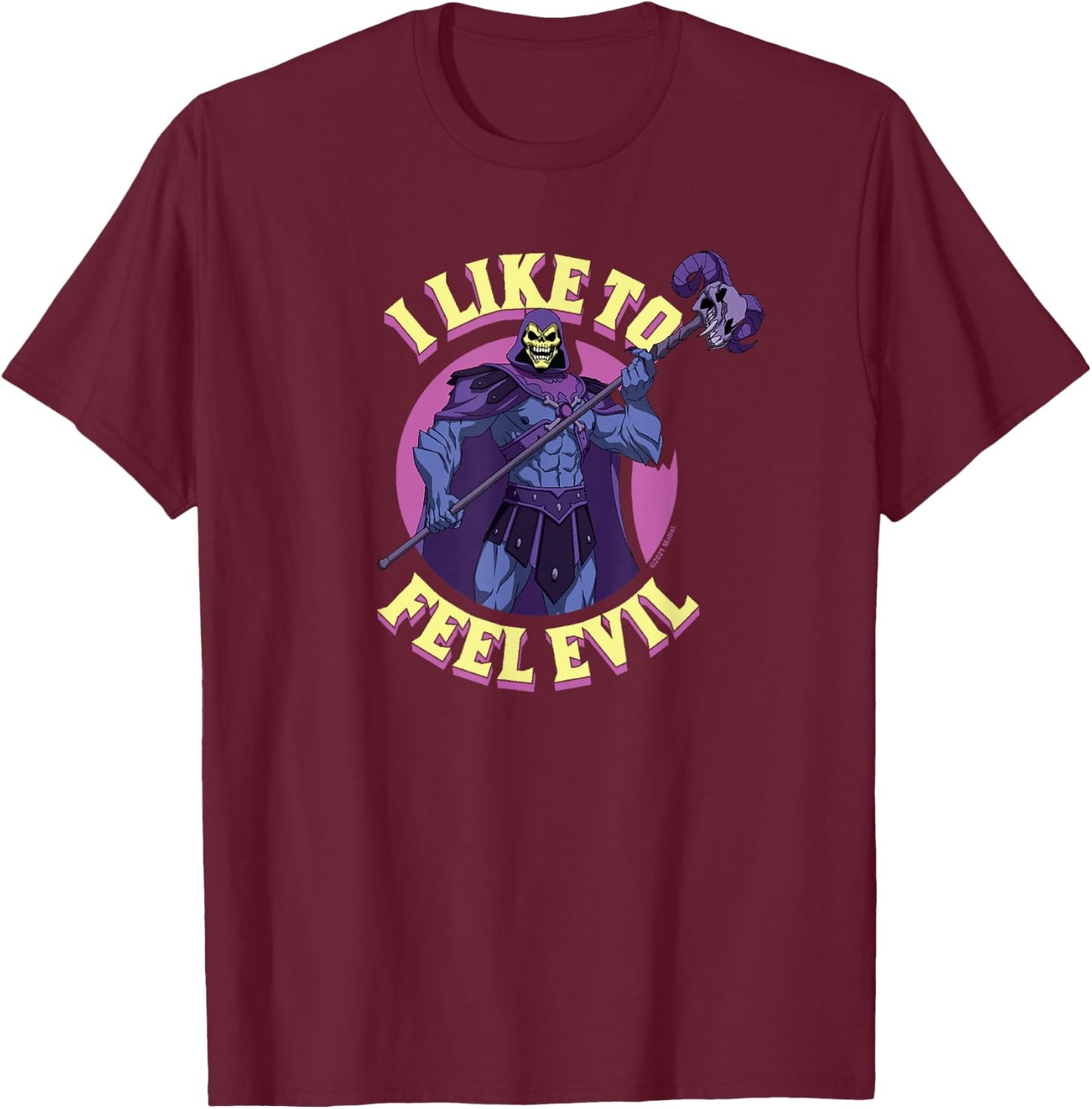 Masters of The Universe: Revelation - Skeletor Feel Evil T-Shirt - T-Shirt | Maroon
