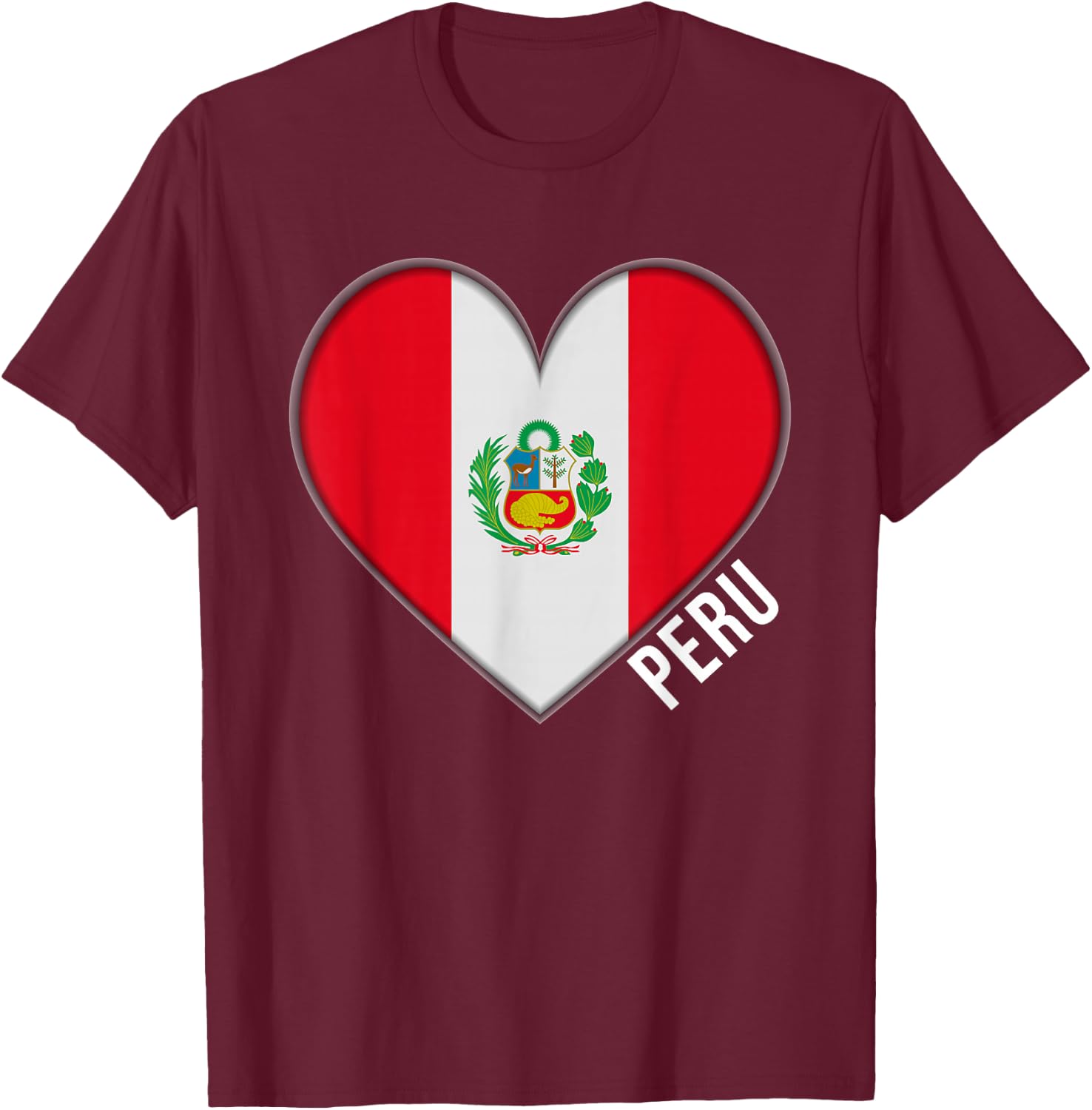 I Love Peru and Men T-Shirt - T-Shirt | Maroon