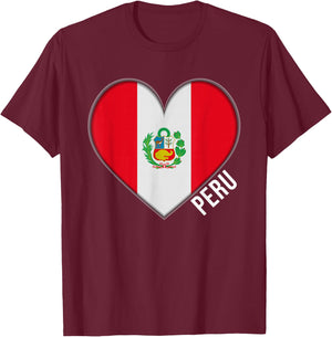I Love Peru and Men T-Shirt - T-Shirt | Maroon