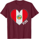 I Love Peru and Men T-Shirt - T-Shirt | Maroon