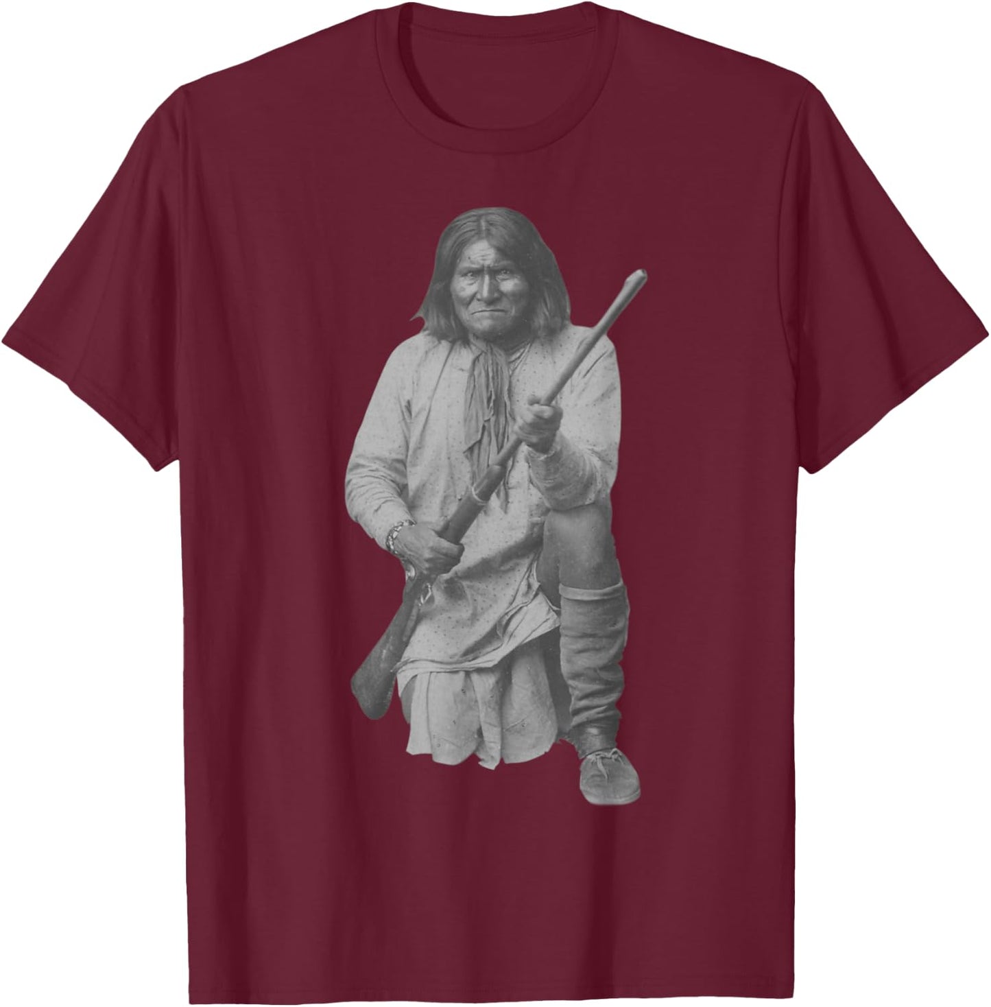 Geronimo Native American Indian Apache Warrior Hero Arizona T-Shirt - T-Shirt | Maroon