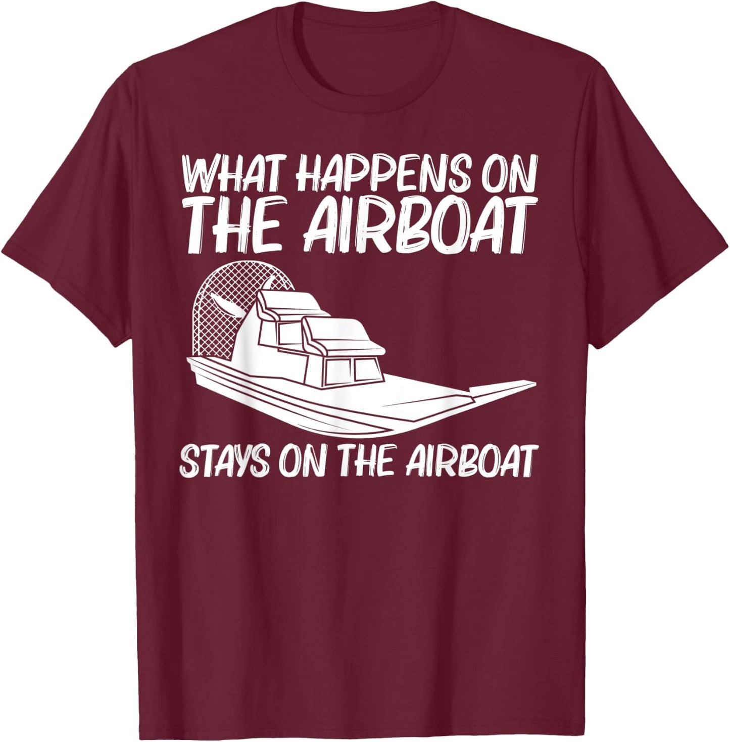 Cool Airboat Gift Women Airboat Racing Aircraft Boat T-Shirt - T-Shirt | Maroon