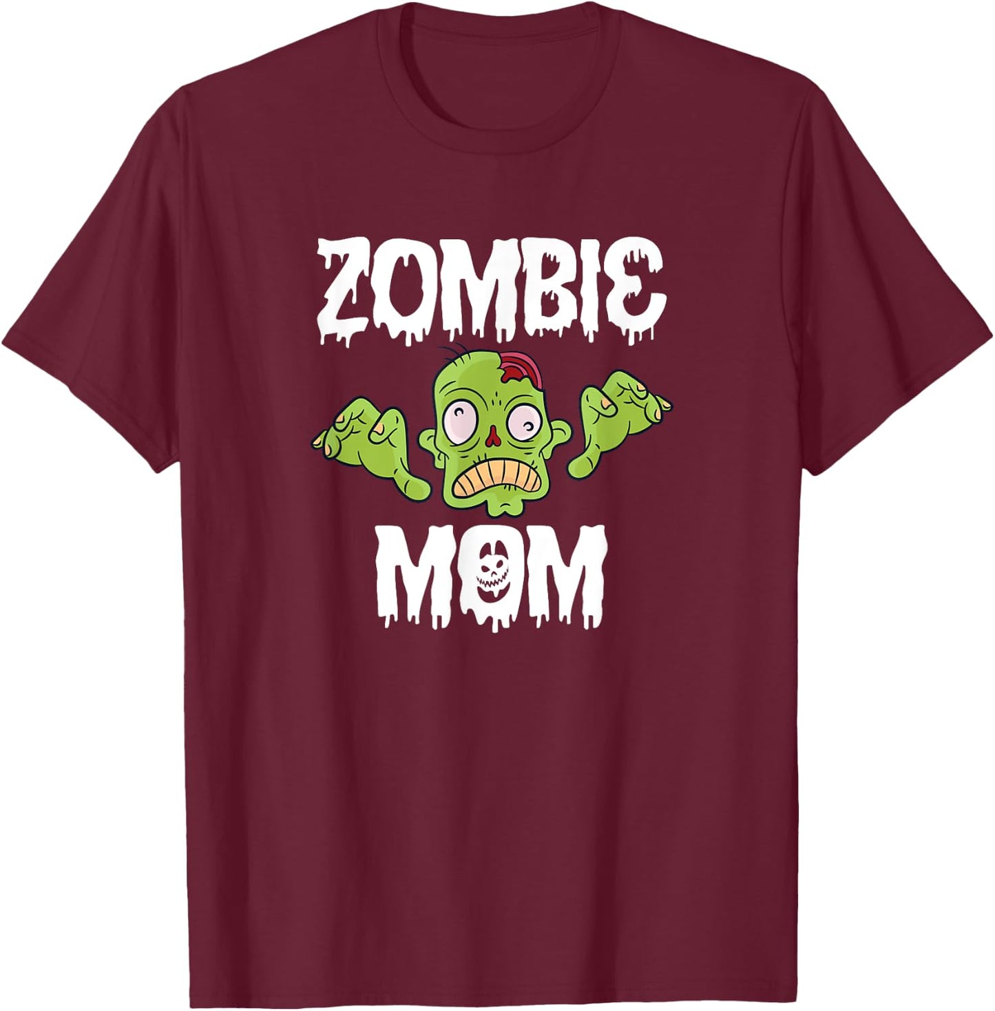 Zombie Mom Mother Matching Family Halloween T-Shirt - T-Shirt | Maroon
