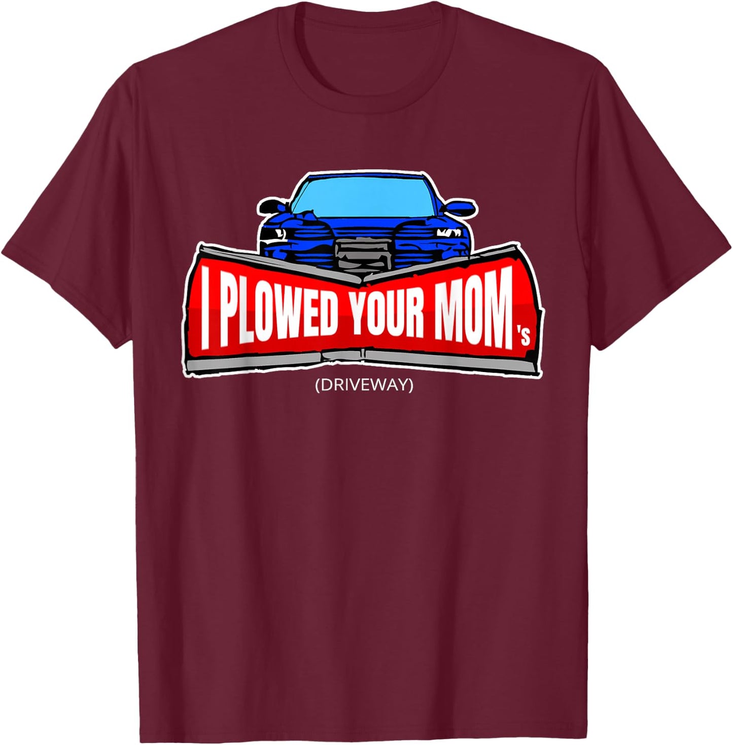 Men's Funny Snow Plow Truck Shirt T-Shirt - T-Shirt | Maroon