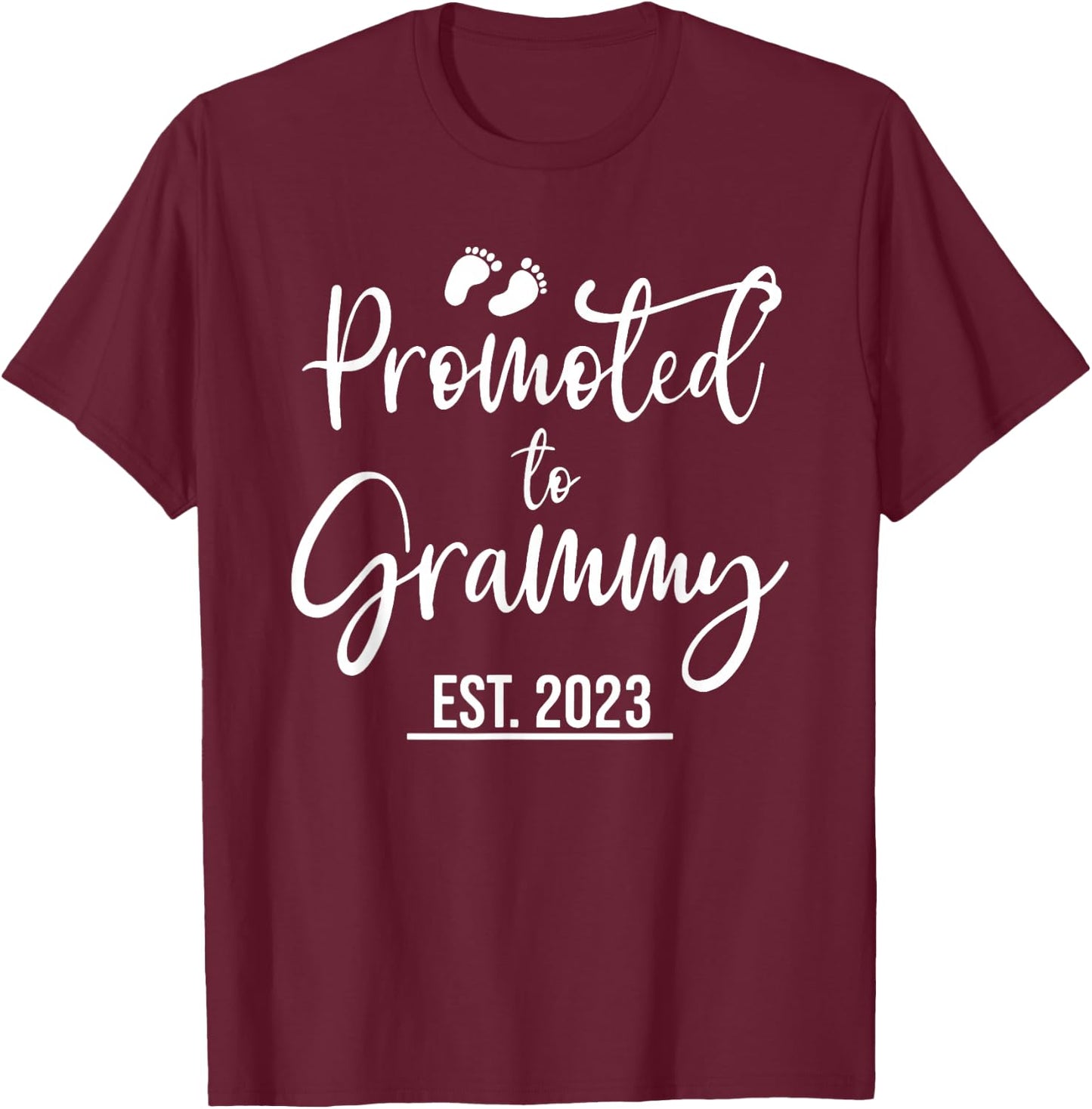 Promoted to Grammy Est 2023, GiGi Established T-Shirt - T-Shirt | Maroon