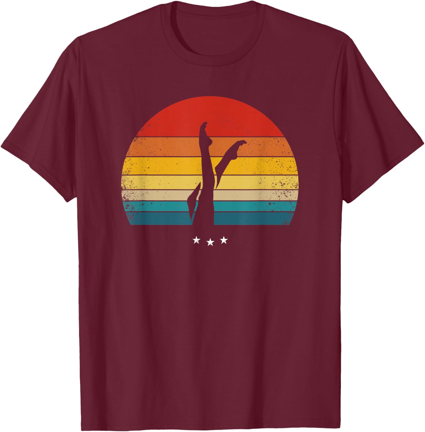 Synchronized Swimming - Retro T-Shirt - T-Shirt | Maroon