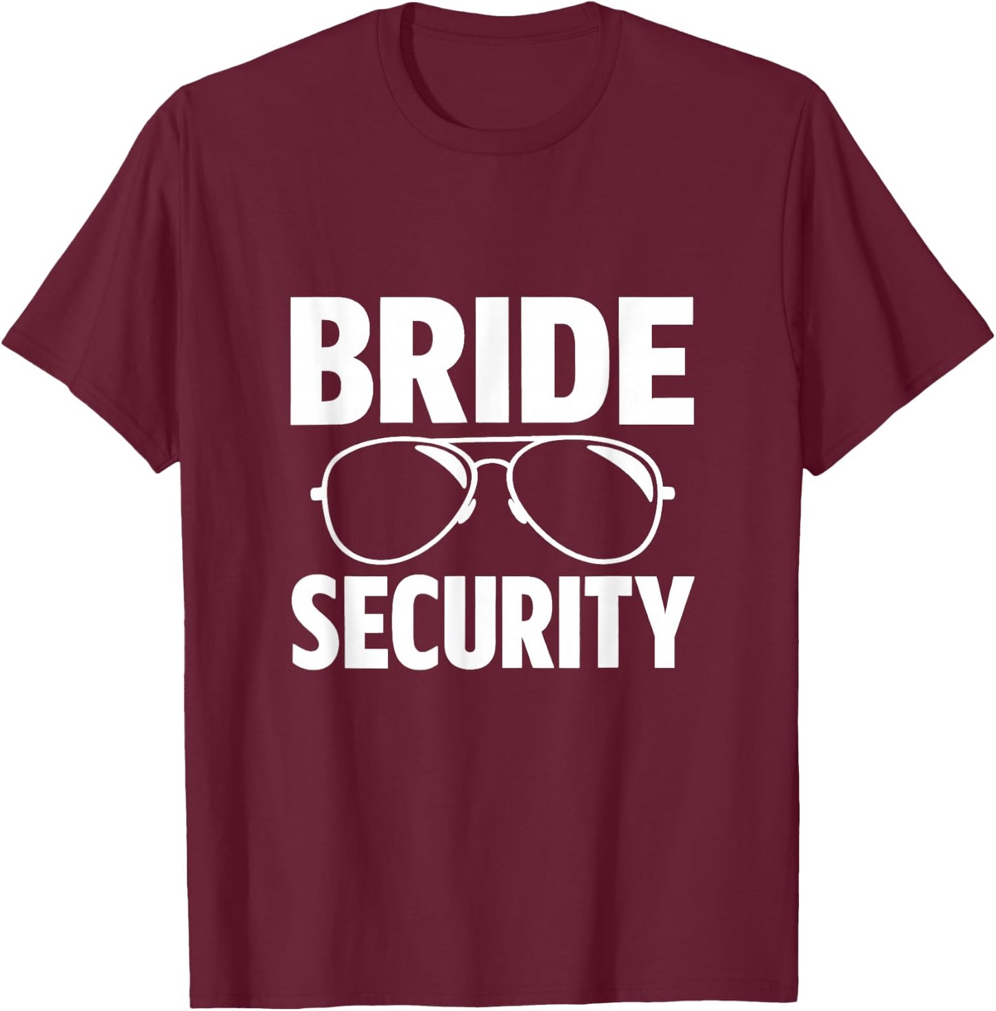 Bride Security Funny Bachelor Wedding Party Crew Minimalist T-Shirt - T-Shirt | Maroon