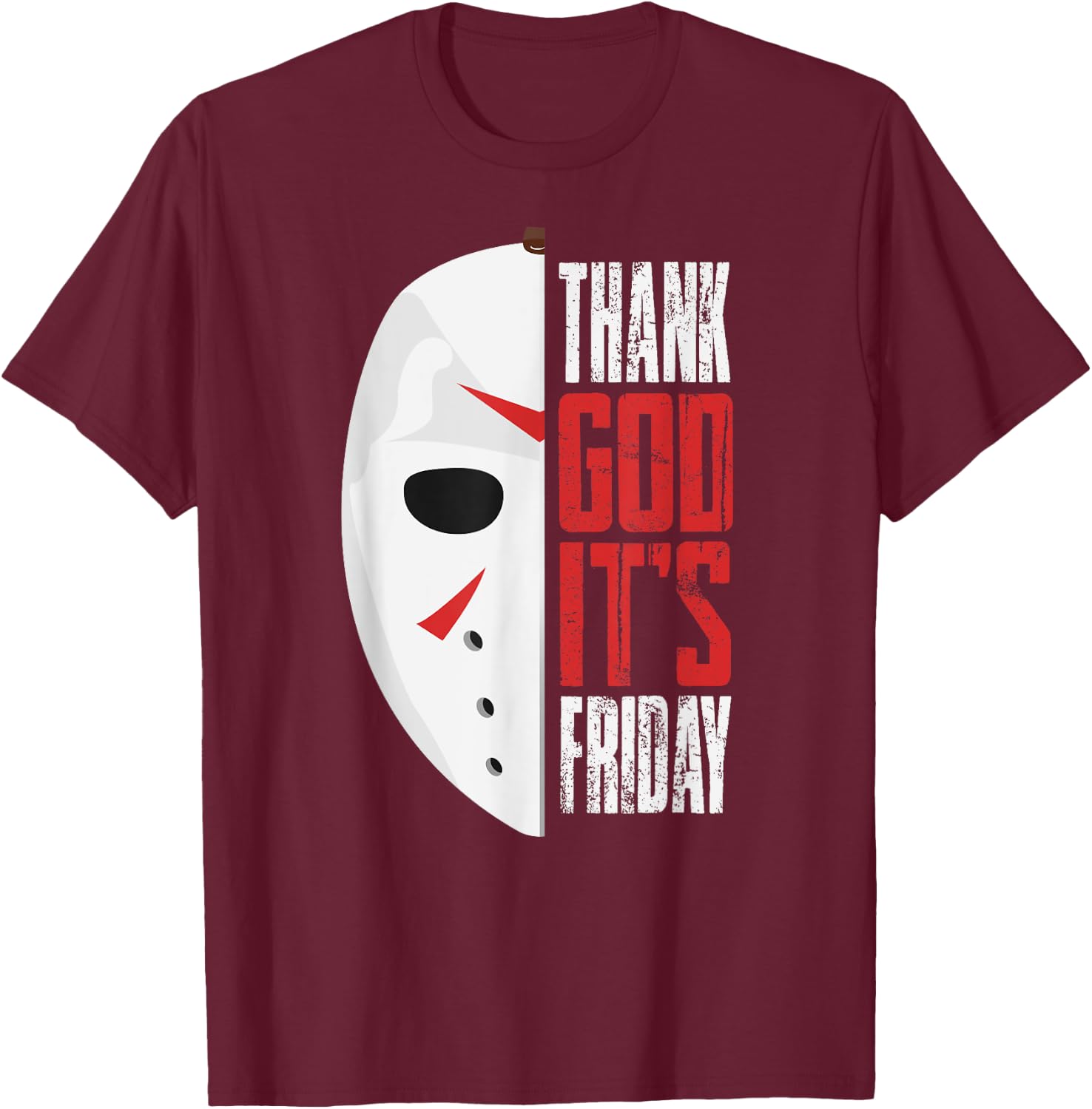 Thank God It's Friday Halloween Horror Scary Movies T-Shirt - T-Shirt | Maroon