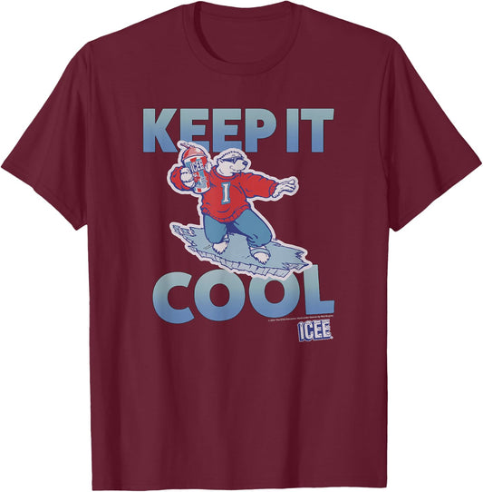 ICEE Bear Keep It Cool Surf Pose T-Shirt - T-Shirt | Maroon