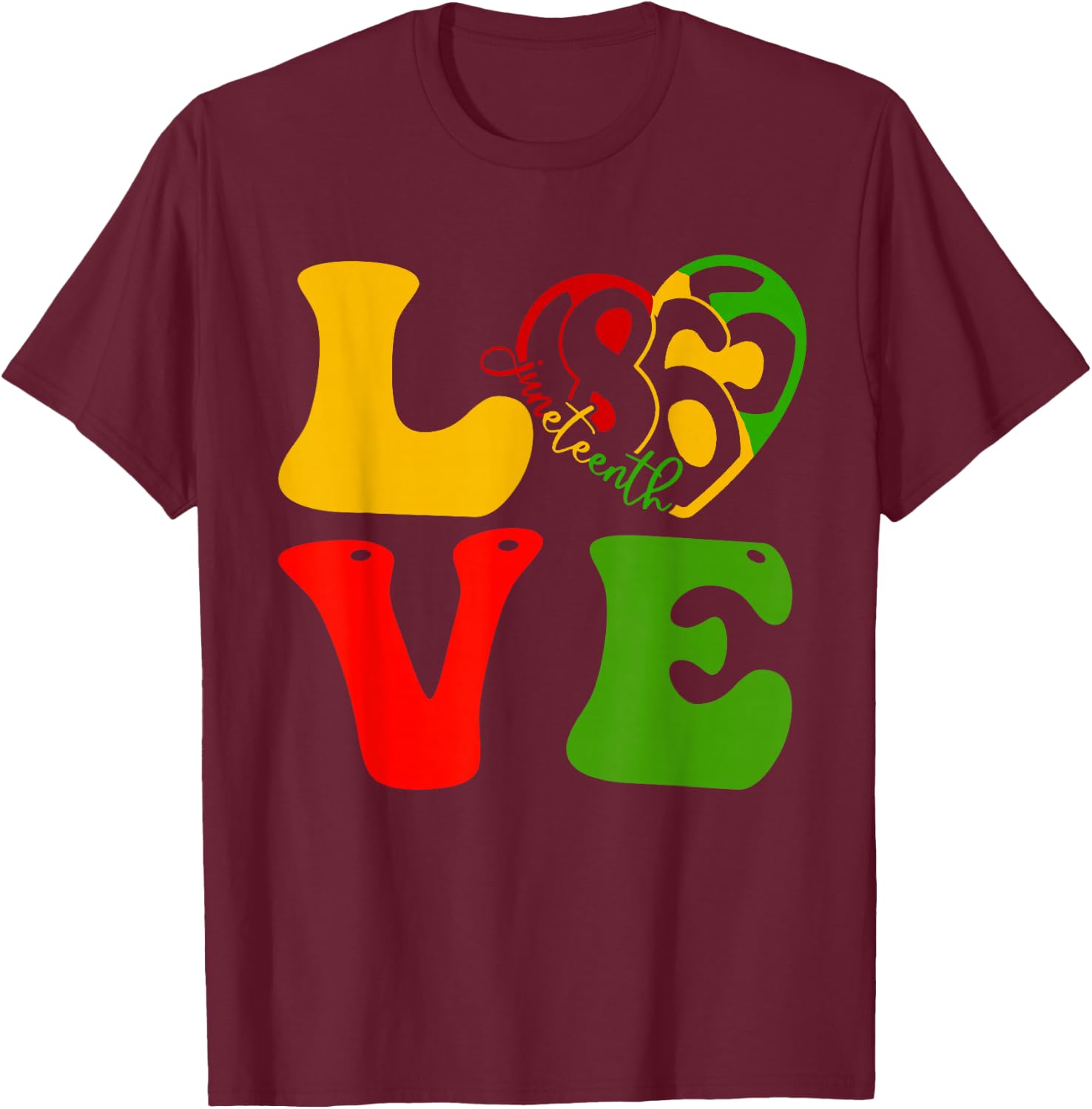 Happy Juneteenth is My Independence Day Love Black Women Kid T-Shirt - T-Shirt | Maroon