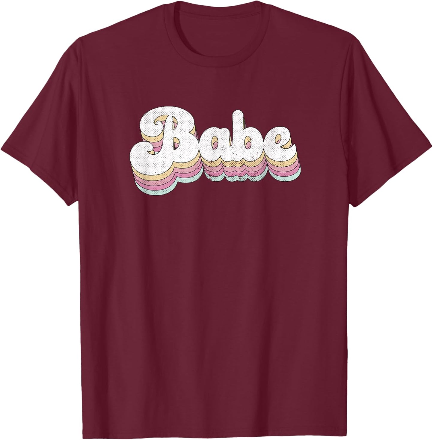 Babe Retro Bride Cute Bridesmaid Bachelorette Party T-Shirt - T-Shirt | Maroon