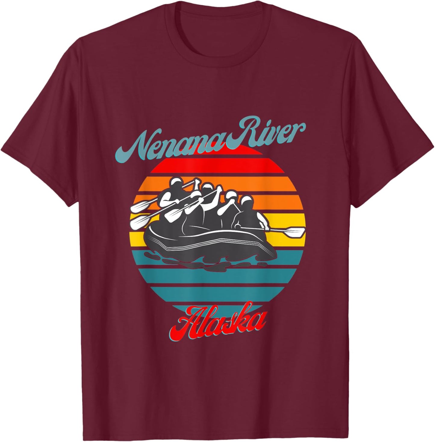 Nenana River Alaska White Water Rafting Canoeing T-Shirt - T-Shirt | Maroon
