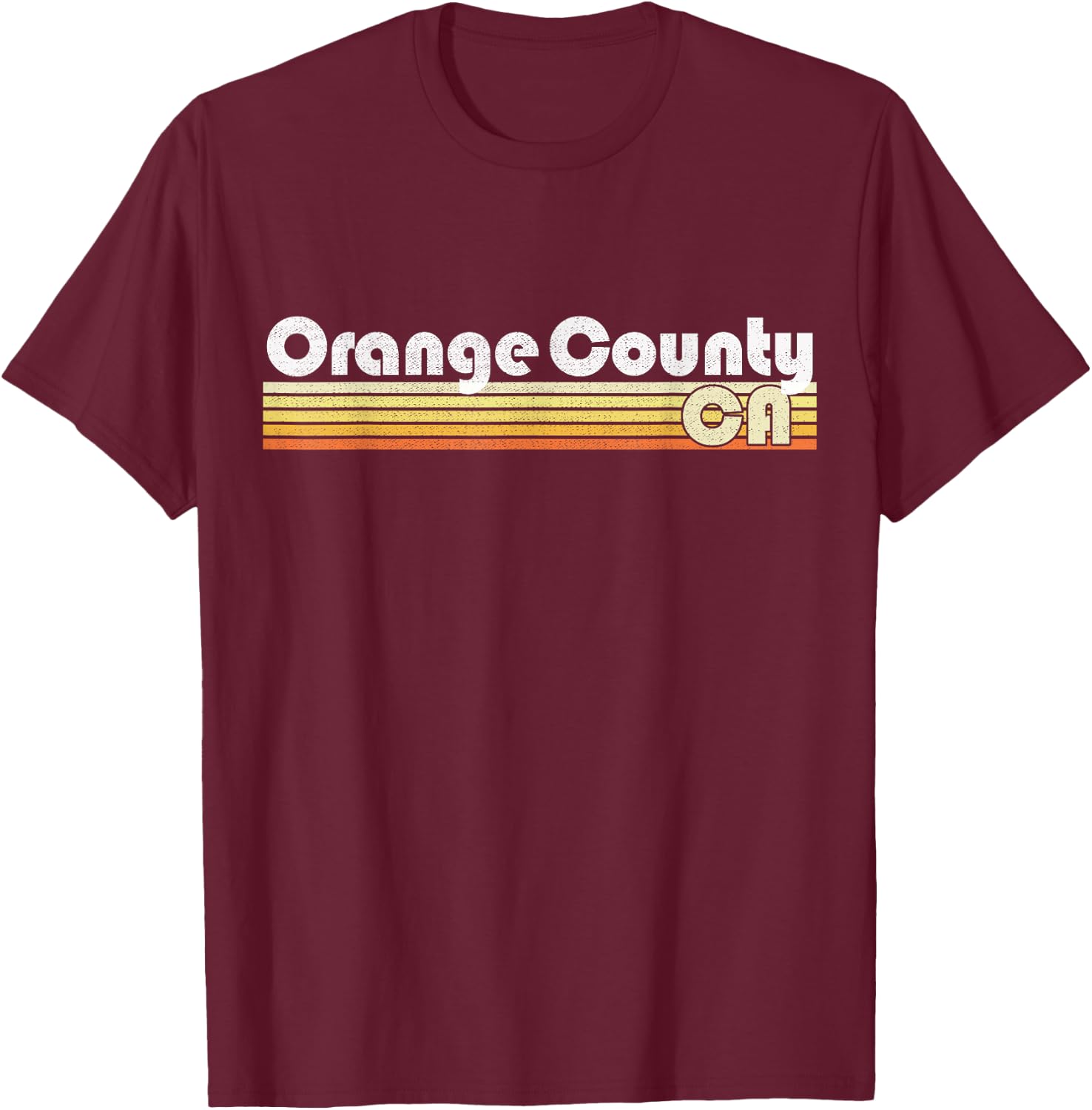 Orange County California Retro Style Vintage Pride 70s 80s T-Shirt - T-Shirt | Maroon
