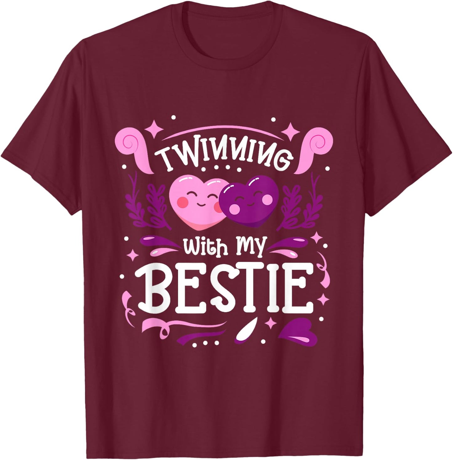 Spirit Week Twinning with My Bestie Friends Matching T-Shirt - T-Shirt | Maroon