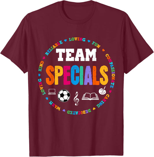 TEAM Specials Teacher TRIBE Squad Back To Primary School T-Shirt - T-Shirt | Maroon