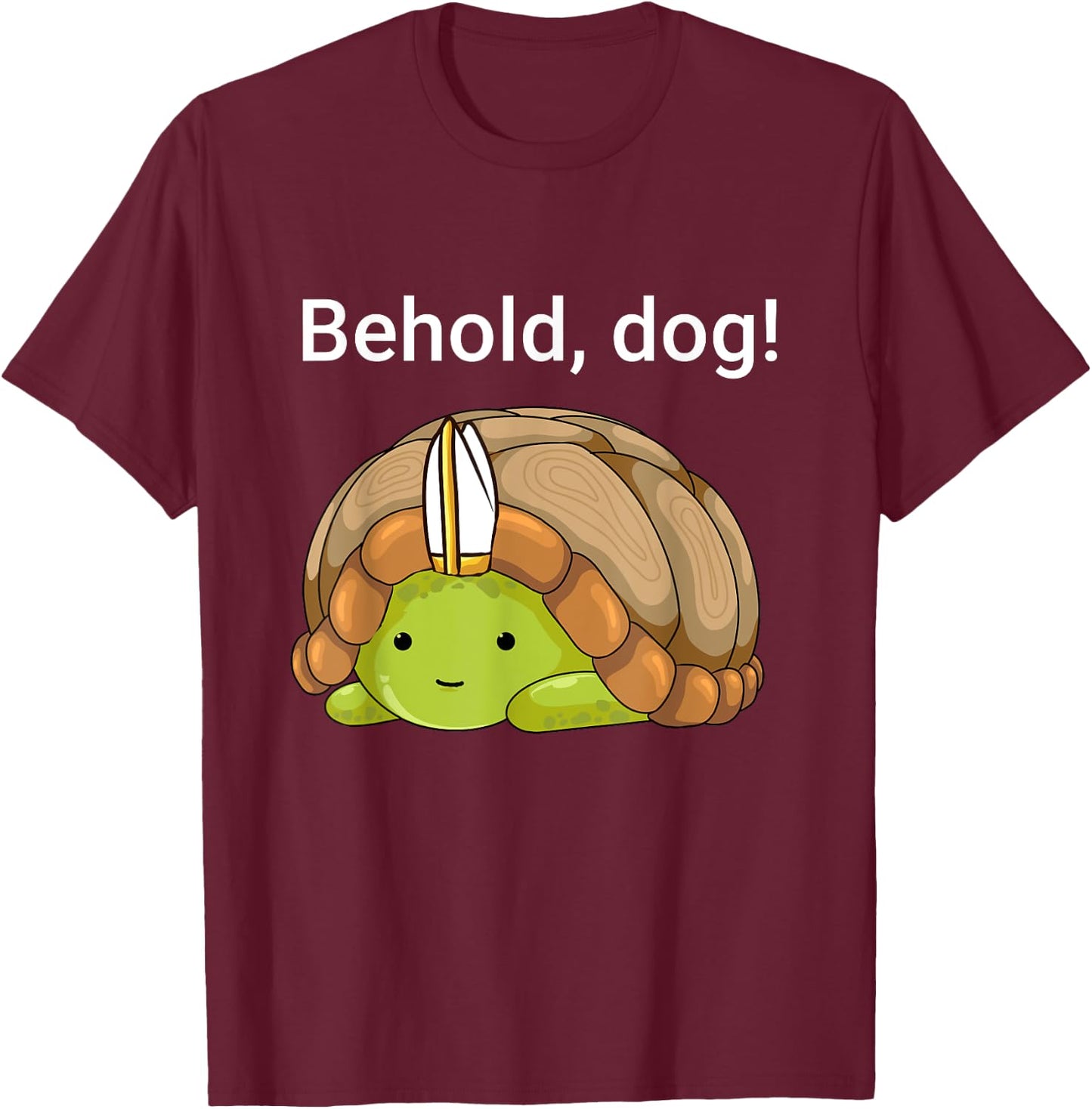 Behold Dog Funny Turtle Wearing A Priest Hat Women Girls Kids T-Shirt - T-Shirt | Maroon