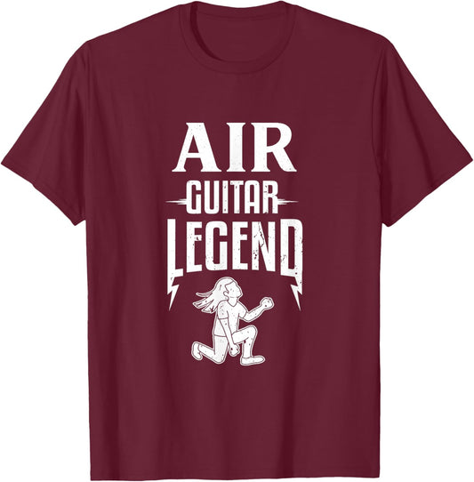 Air Guitar Legend Air Guitarist Music Band Musical Gift T-Shirt - T-Shirt | Maroon