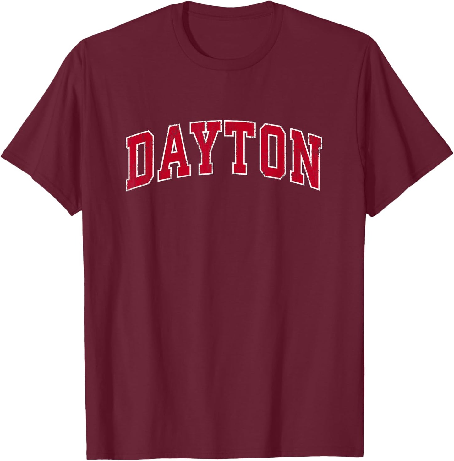 Dayton Ohio OH Vintage Sports Design Red Design T-Shirt - T-Shirt | Maroon