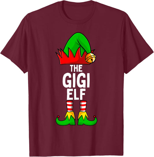 Gigi Elf Matching Family Christmas Women T-Shirt - T-Shirt | Maroon