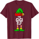 Gigi Elf Matching Family Christmas Women T-Shirt - T-Shirt | Maroon