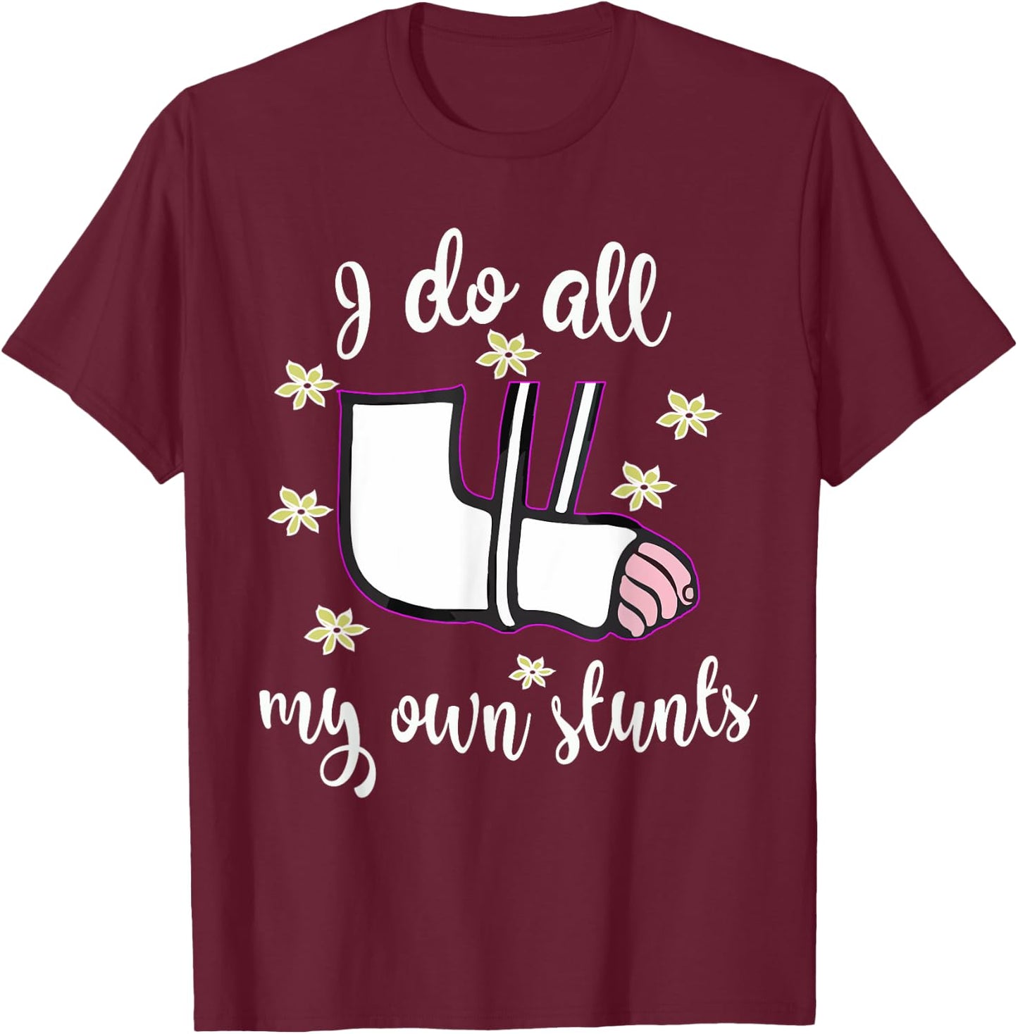 Funny Girls Broken Arm Stunts Girl Signable Gift T-Shirt - T-Shirt | Maroon