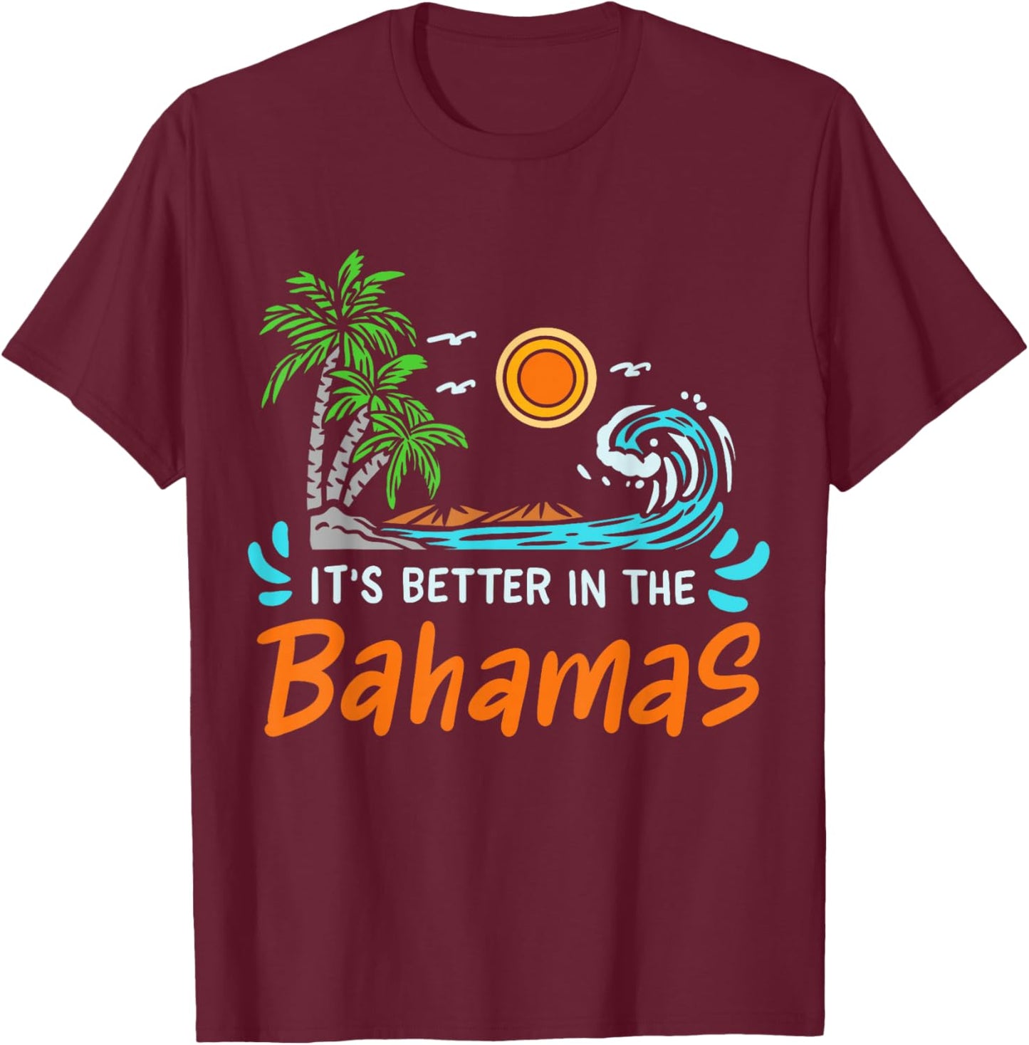 Bahamas Retro 80s T-Shirt - T-Shirt | Maroon