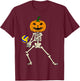 Halloween Volleyball Skeleton Player Retro Vintage Sport T-Shirt - T-Shirt | Maroon