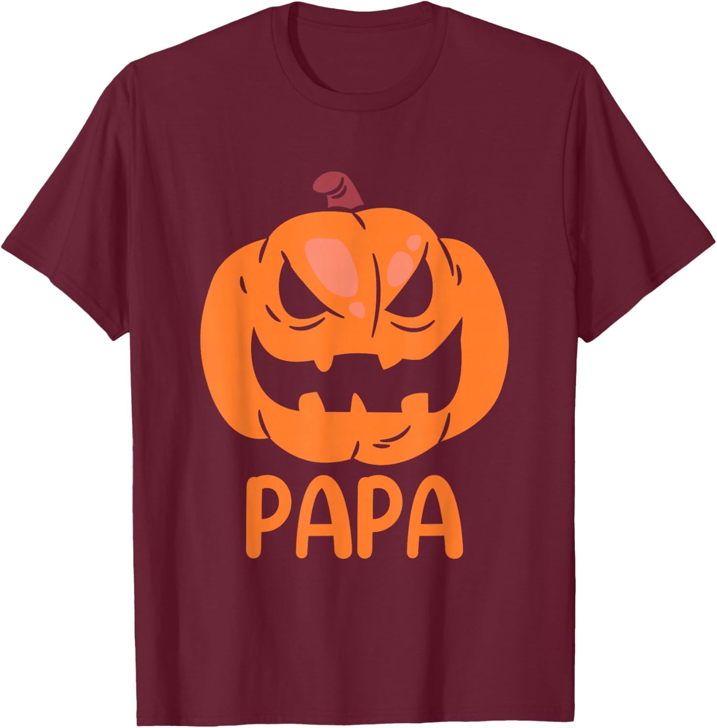 Pumpkin Papa Father Matching Family Halloween T-Shirt - T-Shirt | Maroon