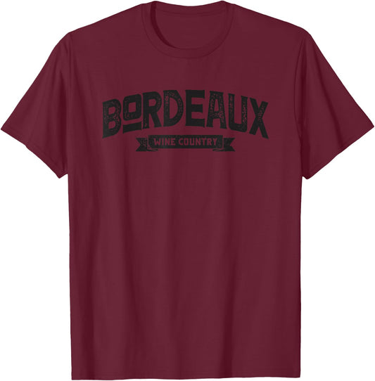 Vintage Bordeaux Wine Country T-Shirt - T-Shirt | Maroon