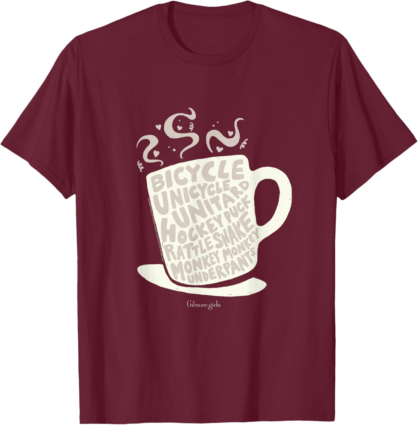 Gilmore Girls Bicycle Unicycle Unitard Coffee Mug TV Show T-Shirt - T-Shirt | Maroon