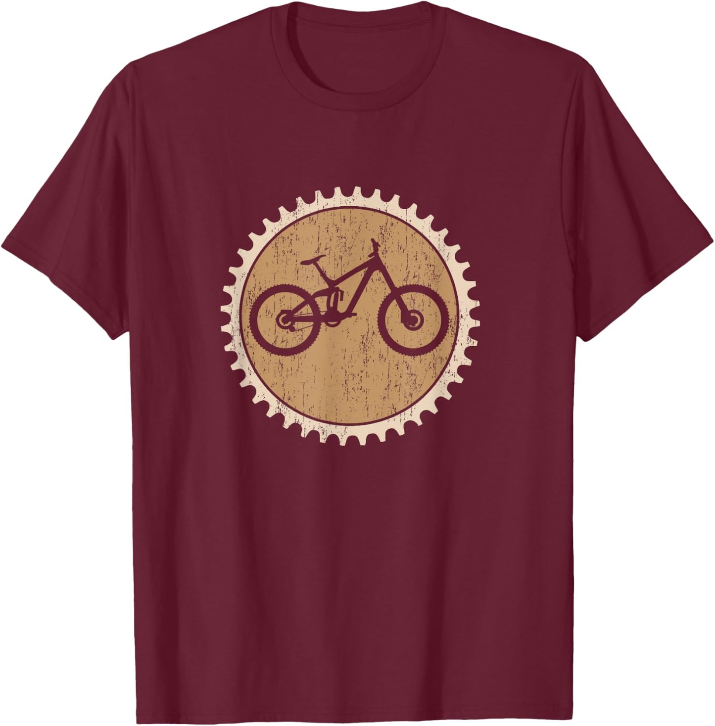 Enduro Bike Chainring Mountain Bike T-Shirt - T-Shirt | Maroon
