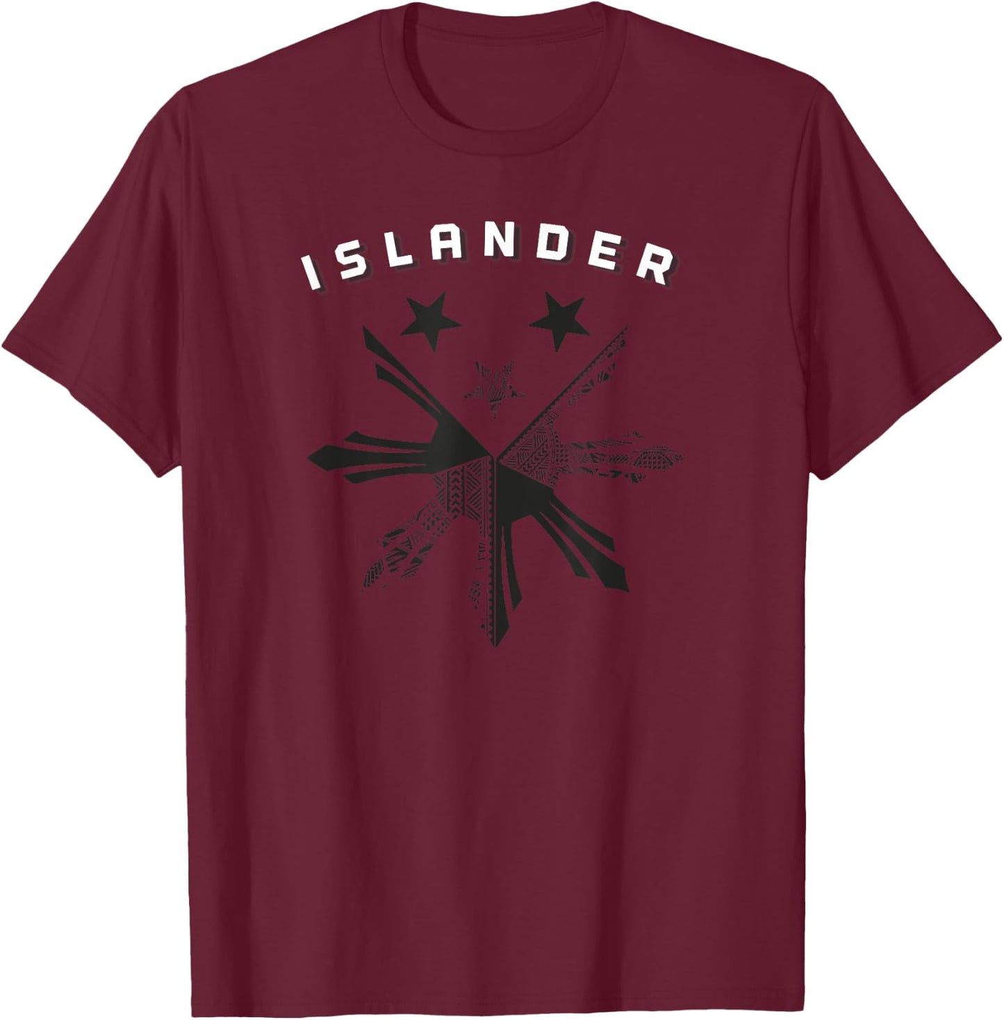 Filipino Warrior Hawaiian Polynesian Tribal Tattoo Shirt T-Shirt - T-Shirt | Maroon