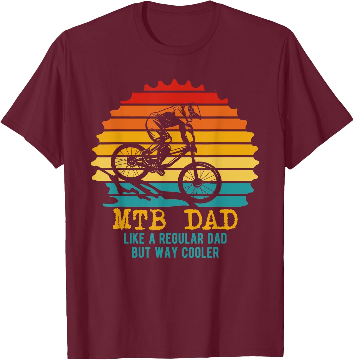 MTB Dad Apparel - Retro Mountain Bike Dad T-Shirt - T-Shirt | Maroon