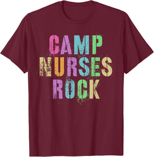 CAMP NURSES Do ROCK Funny Camping Medical Squad Medic Team T-Shirt - T-Shirt | Maroon