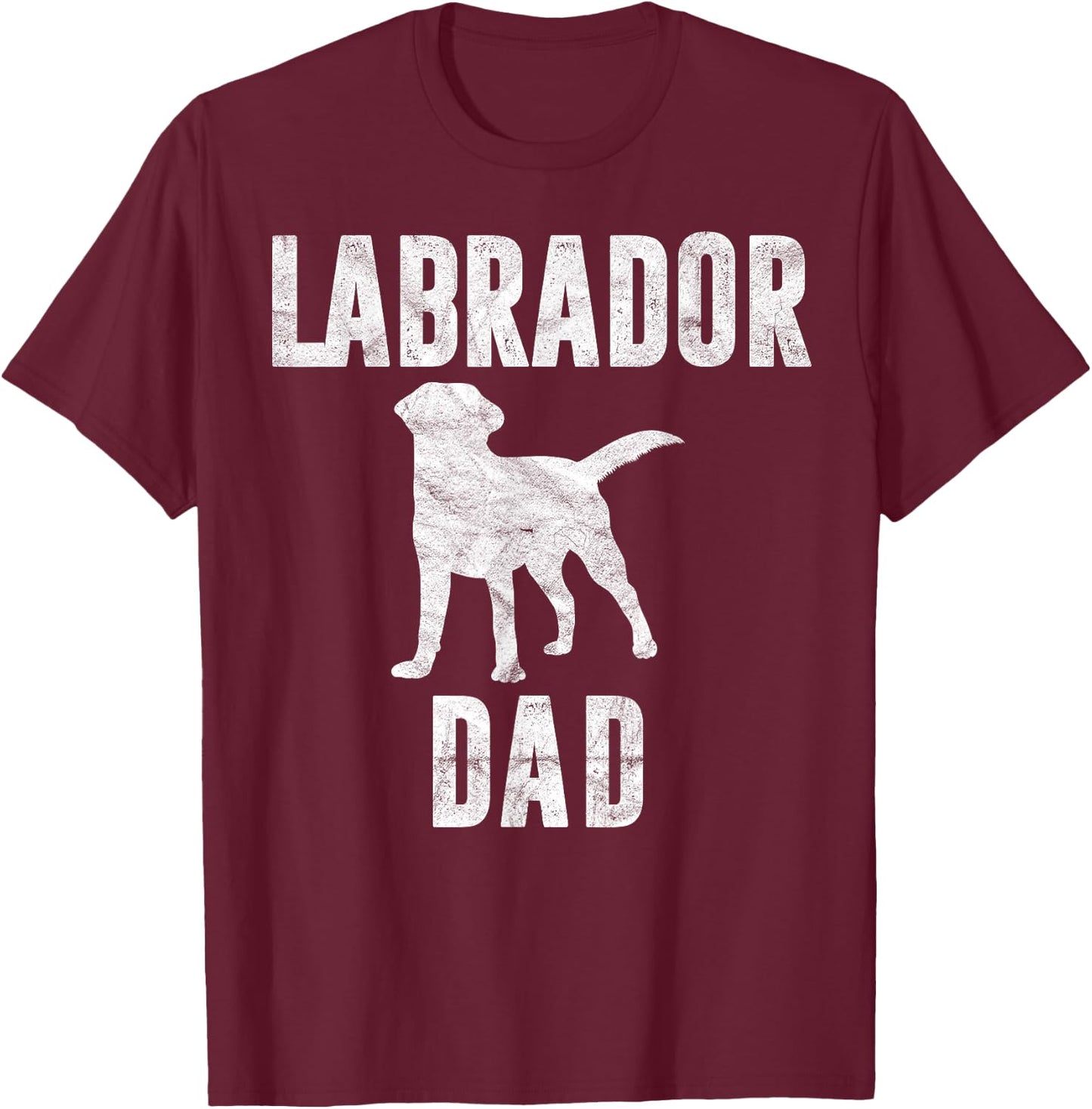 Vintage Labrador Dad Gift Dog Daddy Golden Black Lab Father T-Shirt - T-Shirt | Maroon