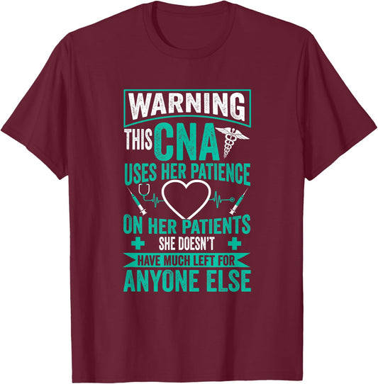 Zertifizierte Pflegeassistentin GEschenk CNA Nurse - Certified Nurse Assistance Women's Black Modern Letter Print T-Shirt - T-Shirt | Maroon