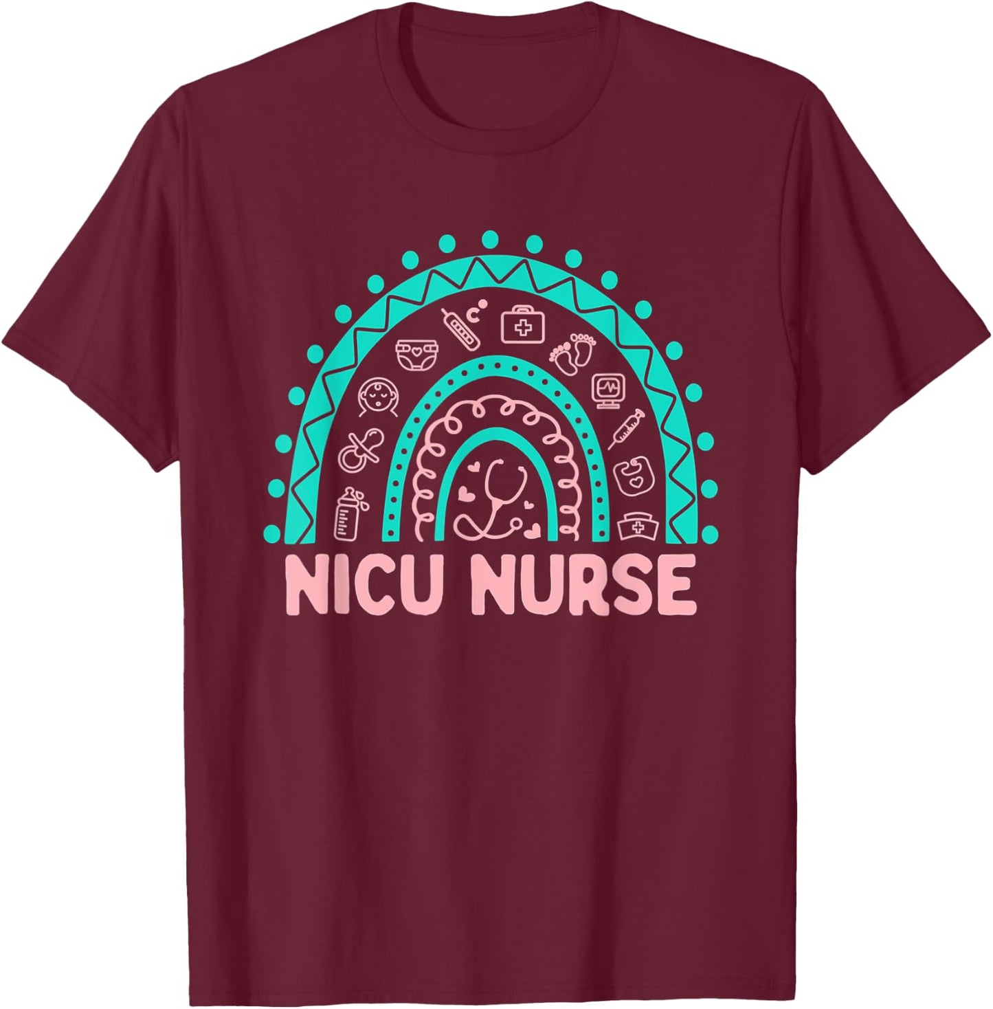 NICU Nurse RN Neonatal Intensive Care Nursing T-Shirt - T-Shirt | Maroon